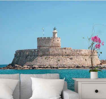 Fototapeta miasto twierdza latarnia morska rodos - TenStickers