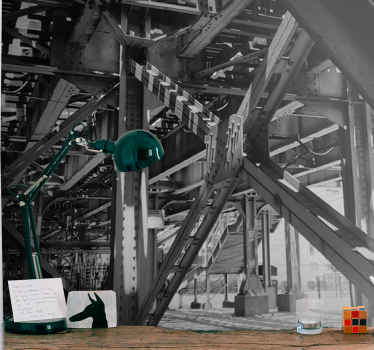 Industrial Building Black modern wall mural - TenStickers