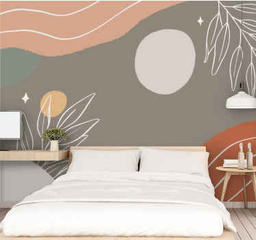 “波西米亚风”月亮插画抽象壁画 - TenStickers