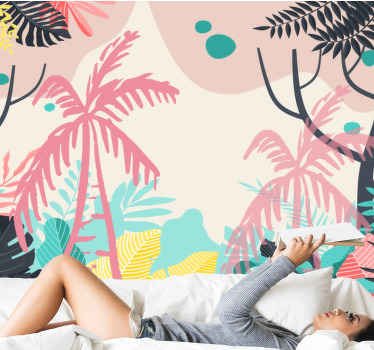 Fotomural de arboles Palmeras "boho" - TenVinilo