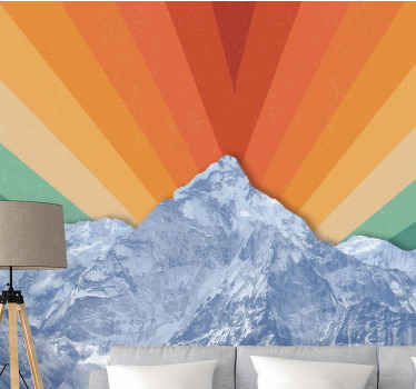 Mountains with "Boho" colors Mountain mural - TenStickers