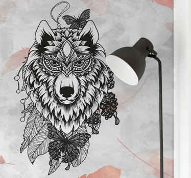 μοντέρνα τοιχογραφία μποέμ λύκος με φτερά - TenStickers