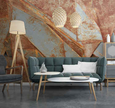 Photo murale imitation plaques de fer rouillées - TenStickers