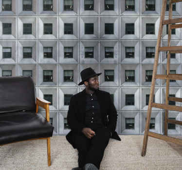 野兽派建筑灰色墙壁画 - TenStickers