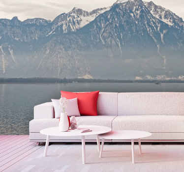 Fototapete Genfersee mit Berg - TenStickers