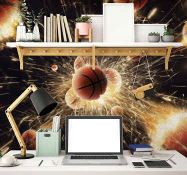 Fotomural en 3D baloncesto - TenVinilo