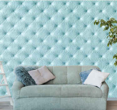 Photo murale texture capitonné design bleu ciel - TenStickers