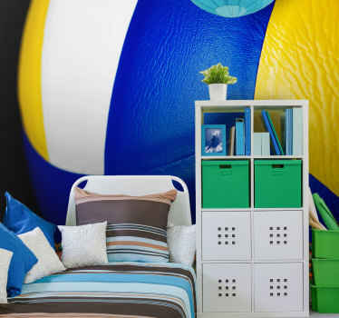 Mural para habitaciones pelota volley de cerca - TenVinilo