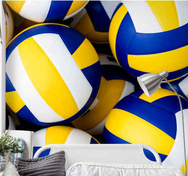 Mural para habitaciones pelotas volleyball - TenVinilo