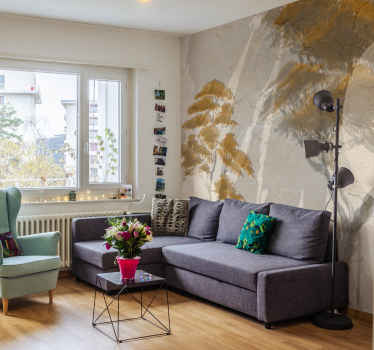 fototapety na stenu do obyvacky pôvabné siluety stromov - Tenstickers