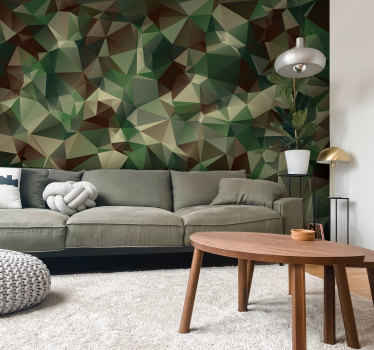 Retro camouflage ontwerp behang - TenStickers