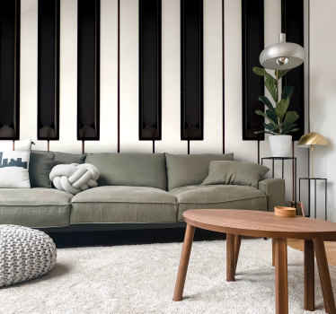 Piano keys music wall mural - TenStickers