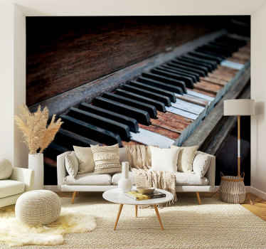 Old piano music wall mural - TenStickers