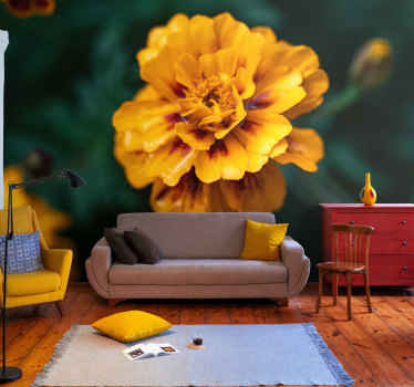 Yellow marigold flower mural wallpaper - TenStickers