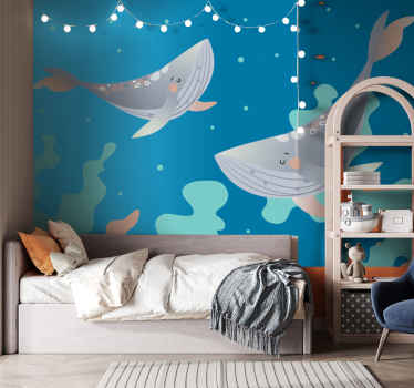 Ocean Creatures mural wallpaper - TenStickers