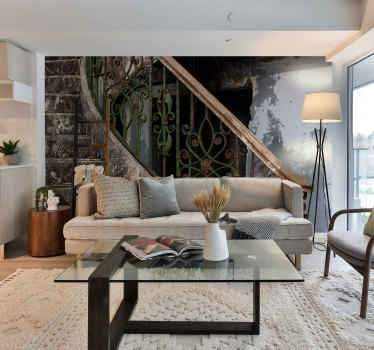 Abandoned stairway retro mural - TenStickers