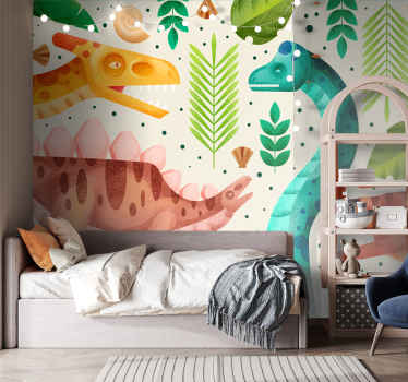 Papier peint enfant jungle des dinosaures - TenStickers
