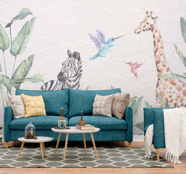 Papier peint panoramique animaux de la jungle - TenStickers