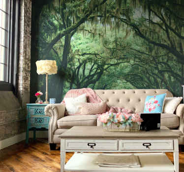 Tapisserie murale style arbres de la jungle - TenStickers