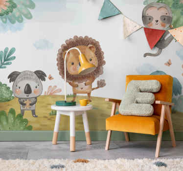 Tapisserie murale avec des animaux de la savane - TenStickers