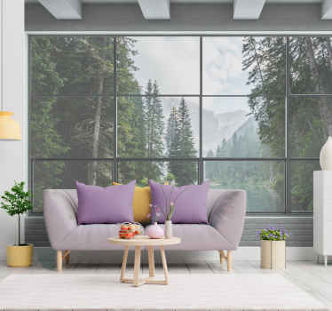 Tapisserie trompe l'œil à travers la fenêtre - TenStickers