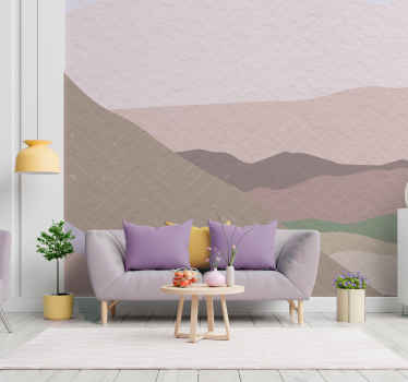 Papier peint panoramique montagnes minimalistes - TenStickers
