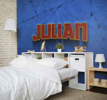 Superhero wall with name wall mural printing - TenStickers