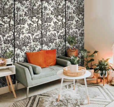 French Toile de Jouy vintage wall mural - TenStickers