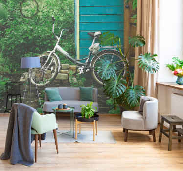 Vintage parked bicycle wall mural - TenStickers