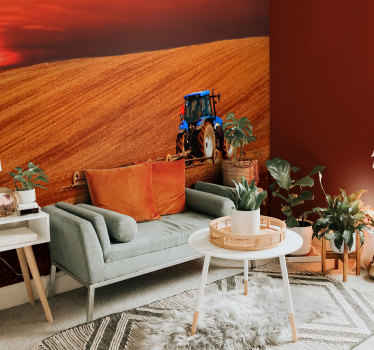 Tractor on a field wall mural - TenStickers