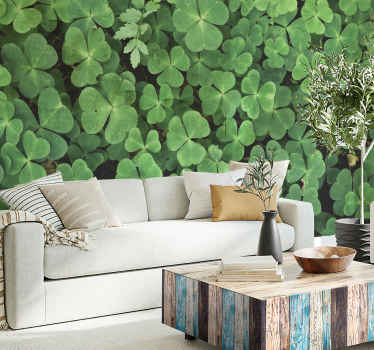 Papel pintado verde naturaleza treból - TenVinilo