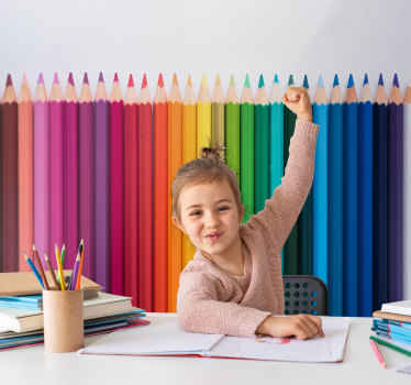 Fotomural para habitación lápices de colores. - TenVinilo
