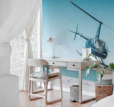 Helicopter Beach wall mural - TenStickers