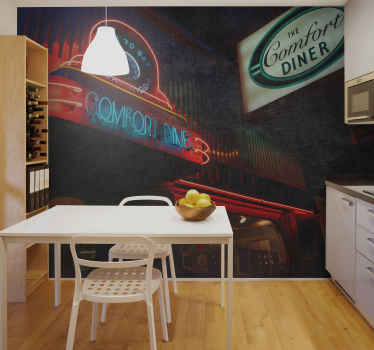 Neon Diner vintage wall mural - TenStickers