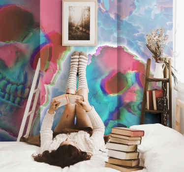 Psychedelic Death Head wall mural - TenStickers