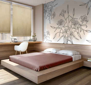 Papier peint panoramique lis élégant et moderne - TenStickers