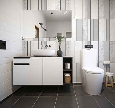 Mármol con líneas negrasMarble with Black Lines Bathroom Murals - TenStickers