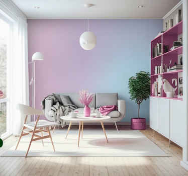 Roze naar blauwe ombre fotobehang - TenStickers