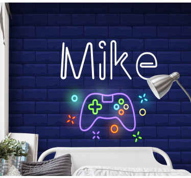 console controller with neon lights custom wall mural - TenStickers