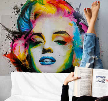 pop portrait of Hollywood actress urban wall murals - TenStickers