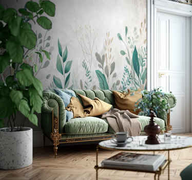 plants painting living room wall mural - TenStickers