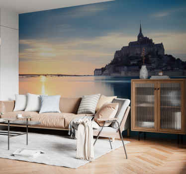 Tapisserie murale mont saint-michel france - TenStickers