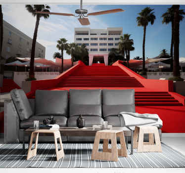 Tapisserie murale tapis rouge cannes - TenStickers