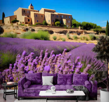 Tapisserie murale champs de lavande France - TenStickers