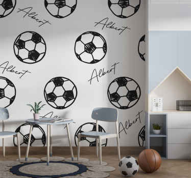 Fotomurale bambini palloni da calcio con nome - TenStickers