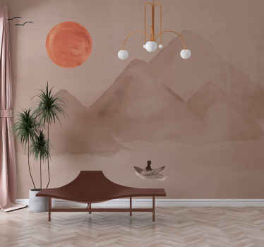 Papel mural terracota atmósfera japonesa - TenVinilo