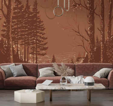 Papel mural terracota naturaleza diseño abstracto - TenVinilo