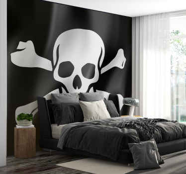 pirate flag living room wall mural - TenStickers