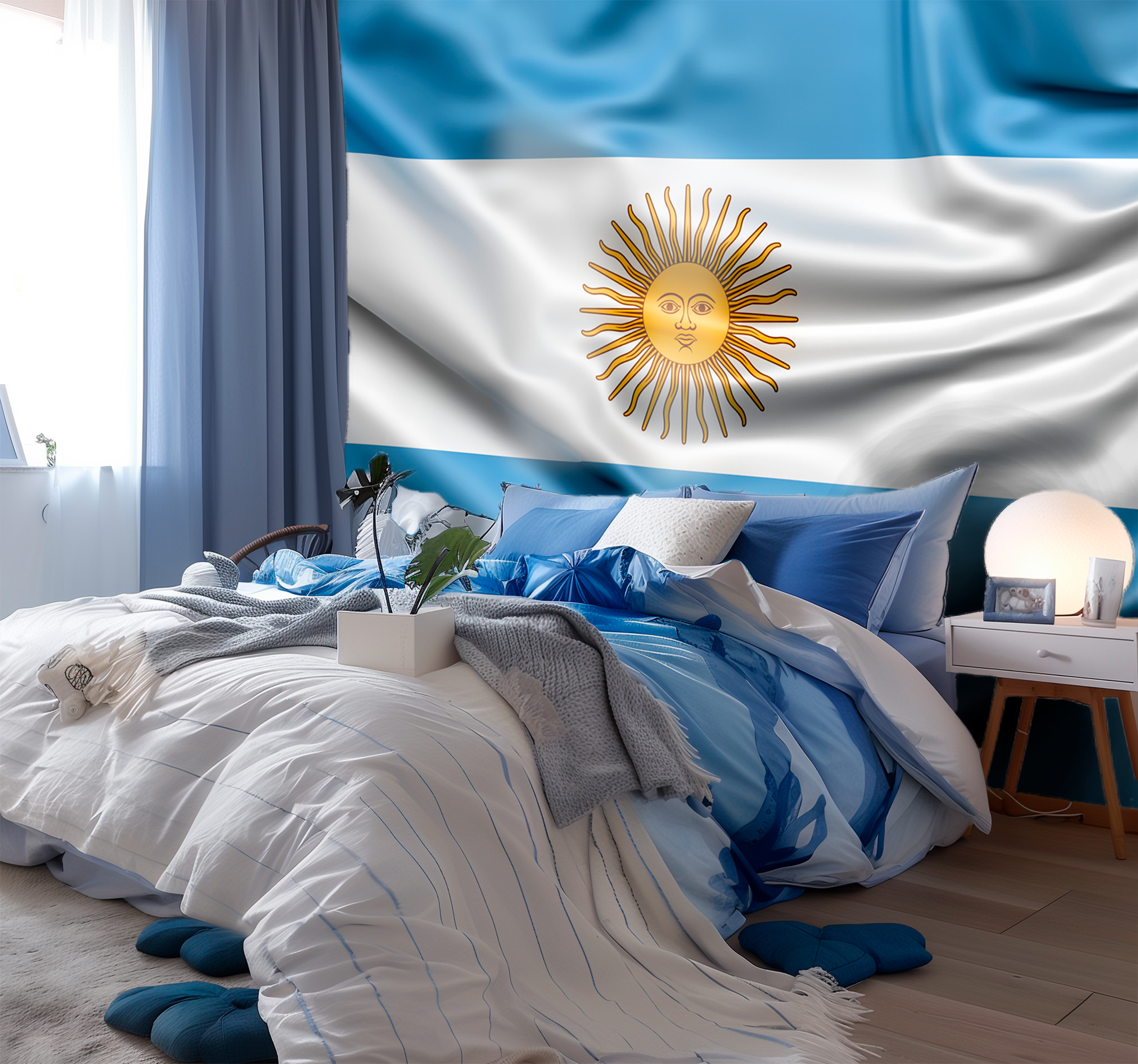Fotomural ciudad bandera argentina