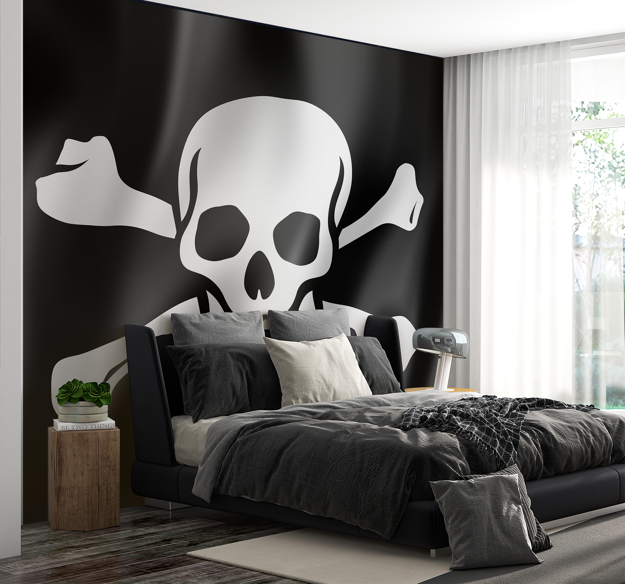 Papel pintado juvenil bandera pirata